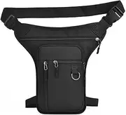 Motor Pannier Bag Waterproof Nylon Men Drop Leg Bag Pack Motorcycle Riding Casual Shoulder Cross Body Thigh Male Hip Belt Waist Bags Motorbike Travel Bag(B)