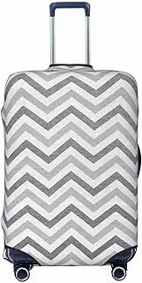 [CADREWY] Gray Stripe Print Travel Suitcase Cover Luggage Protector with Elastic Anti Scratch for Carry On, Black, Small
