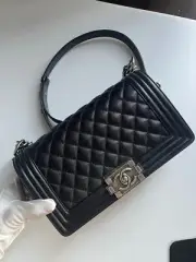 CHANEL Boy 10 RHW Microchip Year 2021 Bag Black Crossbody
