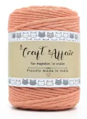 Single Strand Cotton Thread 50M 3mm Cotton Cord Peach Color
