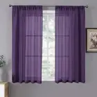 Short Sheer Curtains Linen Textured Bedroom Curtain Sheers Light Filtering