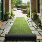 Ottomanson Realistic Artificial Grass Turf 2'7" x 28' Indoor Outdoor Faux Gra...