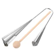 Double Tone Bell Hand Percussion Cowbell Instrument with Stick Child
