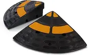 Vehicle Curb Ramp End Caps - 2PC Heavy Duty Rubber Threshold Driveway End Caps for Pyle PCRBDR44, for Loading Dock, Garage, Sidewalk, Truck, Scooter, Bike, Motorcycle, Wheelchair Mobility - PCRBDR40