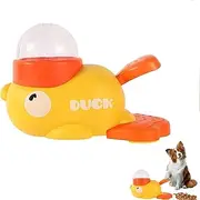 2-in-1 Interactive Dog Slow Feeder Puzzle Toy, Duck-Shaped Pets Food Dispenser with 3 Size Food Outlet Dog Treat Dispensing for Healthy Eating (Yellow)