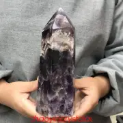 2.66LB Natural Dreamy Amethyst Obelisk Quartz Crystal Point wand Healing XA2763