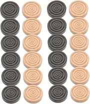 CHICAMPERA 24pcs Wooden Chess Pieces Versatile for Checkers Chess Backgammon Round Threaded Design Elegant Game Night Addition
