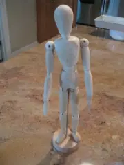 Hardwood Manikin - 12'', Male Human Body Artist Model Wood Mannequin Modeling
