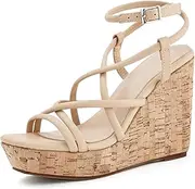 [Coutgo] Women Platform Wedge Sandals Cork Slingback Wedges Espadrilles Heels Summer Shoes