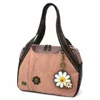 New Chala Bowling Tote Large Bag Dusty Rose Pink Pleather DAISY Coin Purse gift