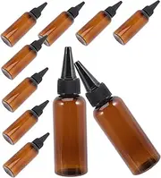 10Pcs Hair Applicator Bottle Refillable Plastic Squeeze Bottles for Hair Dye Precise Application with Pointed Nozzle and Cosmetic Use