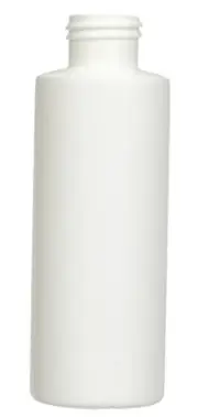 4 oz White HDPE Plastic Cylinder Bottles 24/410 Finish - 48/Box