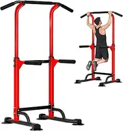 DlandHome Power Tower Adjustable Height Pull Up and Dip Station Pull Up Bar for Home Gym Multi-Function Strength Training Fitness Workout Station