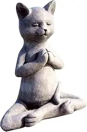 Cat Buddha Meditation,Cat Statue Garden Outdoor Sculpture Decoration,Meditation Cat Statue,Cat Lover Gifts for Women Men, Meditation Decor, Yoga Decor