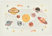 YeeMan Kids World Map Tapestry Sun Moon Planet Canvas Art Poster Wall Hanging Nursery Room School Photography Background Props Decor (Outer Space, 27.5"X19.6")