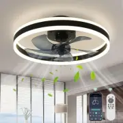 Fandelier Ceiling Fans with Lights and Remote,19.7in Low Profile Dimmable Cei...