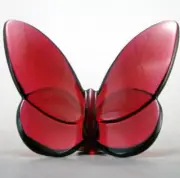 Baccarat Figure Ornament Papillon Lucky Butterfly Ruby Red Crystal By France New