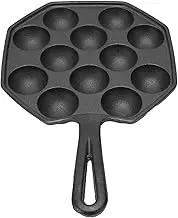 Octopus Meatballs Cast Iron Takoyaki Pan 12 Grid Skillet for Cooking Omelets Bacon Burgers Pancakes Breakfast Non Sticking