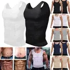 Mens Body Shaper Slimming Underwear Belly Compression Vest Singlet Dad Bod Tops