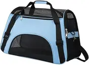ＫＬＫＣＭＳ Cat Carrier Pet Carrier Lightweight Breathable Air Circulation Portable Soft Sided, Blue, L