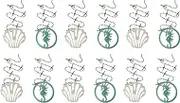 DrainWig Shower, Sink, and Bathtub Disposable Drain Hair Stopper As Seen On Shark Tank, Ocean, White and Teal, 12 Pack