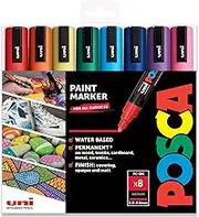 Posca - PC-5M - Paint Marker Art Pens - 1.8-2.5mm - Essential Colours Set of 8 in Gift Box