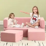 MastonHome Kids Couch - Modular Kids Sofa for Toddler and Baby Playroom/Bedroom Furniture Removable Cover