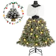 Costway 2PCS Pre-lit Mannequin Christmas Tree Dress Form Xmas Decor w/465 Branch Tips Gift Green