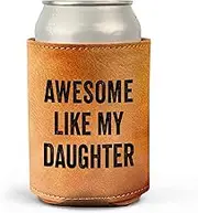 Father's Day Gifts for Dad from Daughter - Father's Day Gifts from Daughter - Dad Gifts for Fathers Day - Dad Birthday Gift, Birthday Gifts for Dad from Daughter, Leather Can Cooler for Men 12Oz