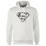Marble Superman Logo Hoodie - White