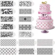 16 Pieces Cake Decorating Stencils & Templates Tool Cake Side Pattern Stencils