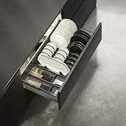 Shearer Crystal Multipurpose Pull Out Kitchen Drawer - with Plate Dividers and Drain Tray - Fits 900mm
