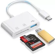 SD Card Reader USB C for iPhone 16 15, [MFi Certified] USB C SD Card Reader, 3-i