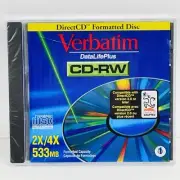 Verbatim CD-RW Rewritable CD DirectCD Formatted Disc DataLife Plus NEW