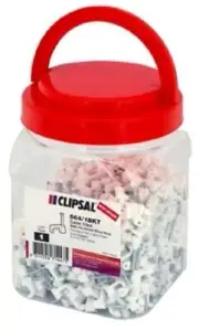 Clipsal CABLE CLIPS Bucket Of 500Pcs Suit 2.5mm² 3-Core & 4mm² 2-Core Flat Cable