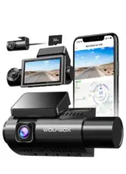 Wolfbox i07 Dashcam For Cars Front and Rear 4k+1080P Dash Cam