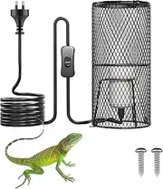Lamptobe Reptile Heat Lamp Holder, Heat Lamp Cage for Reptile, 200W E27 Ceramic Heat Lamp Holder for Brooder Coop, Lizard, Turtle(Bulb Not Included)