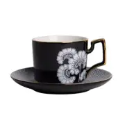 Ashdene Mug/Tea Cup/Saucer 180ml Florence Broadhurst Flower Hot Drinks Gold/BLK