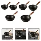 Nonstick Wok Cookware Wood Handle Flat Bottom Wok for Hotel Home Restaurant
