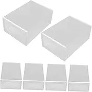 JEWEDECO 6pcs Boxes Clear Shoe Storage Box Stackable Organizer with Design Convenient Transparent Containers for Easy Access Organized Shoe Display