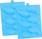 iplusmile 2Pcs Silicone Carp Cake Molds Fish Shaped Baking Tools for Desserts Easy for Cakes Cookies and Chocolates