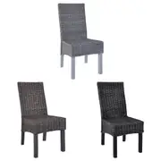2/4/6x Mango Wood Dining Chairs Kitchen Seating Kubu Rattan Multi Colours vidaXL