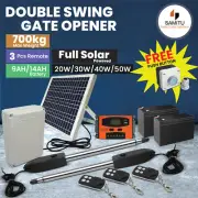 Double Swing Gate Opener Full Solar Powered Motor Arm With Push Button for Free