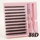 200 Pcs DIY Lash Extension Kit Cluster Eyelash with Tweezers with Lash Bond and