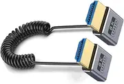 Thin Coiled 8K60hz 2.1 Video Cable 48Gbps with Spring Designing Cord Enhances Flexibility and Durability 70CM 27.56in