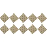 10x Belle Mandalay Kitchen Cotton Pot/Pan Holder/Trivet Mat 20cm Square Charcoal