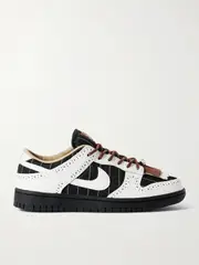 [Nike] Nike - Dunk Low Retro Suede-trimmed Leather And Twill Sneakers - Black - US5 US5 Black