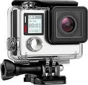 YALLSAME Waterproof Case for GoPro Hero 4 3 3+, 131ft Underwater Protective Housing Accessories Ideal for Scuba Diving, Snorkeling, Surfing, Dive Housing Case for GoPro 4 Black/Silver