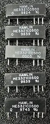 5x Littlefuse Hamlin HE3321C0500 Reed Relay 5VDC 125 ohm 0.25A SPDT Dry 175V SIP