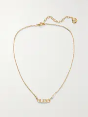 [Gucci] Gucci - Gold-tone Faux-pearl Necklace - Cream - One size One size Cream